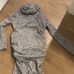 Maternity Gray Cowl Neck Sweater Dress